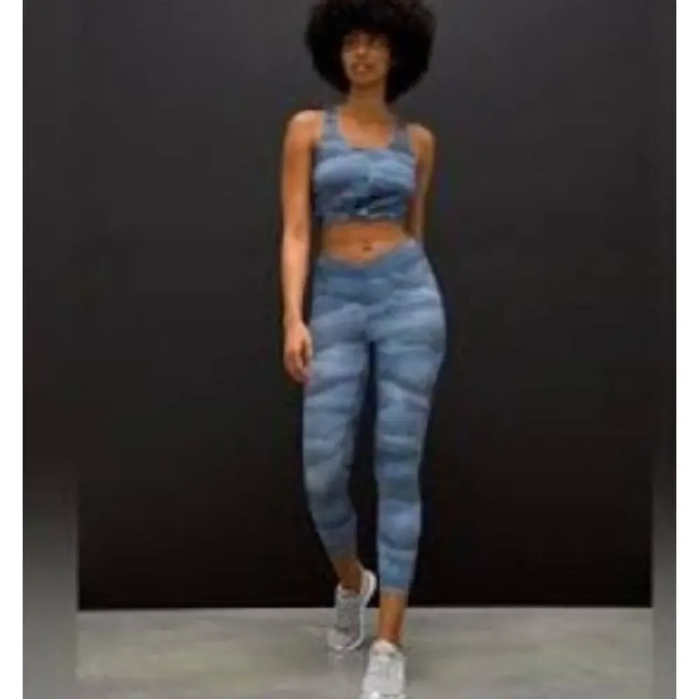 New NWT Soma WKND 24/7 Crop Legging Balanced Blue XL Soft Comfort Cooling